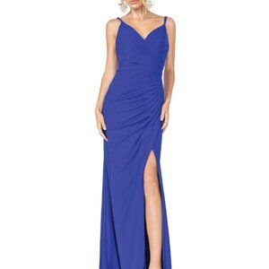 NWT Dancing Queen 2905 Stretch Chiffon and Jersey lining Prom Dress Royal size L
